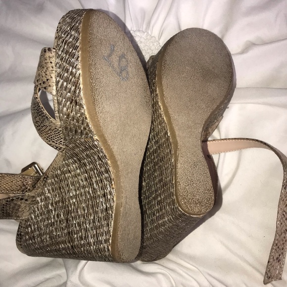 Nine West Snake Print Metallc Wedges - Picture 5 of 6